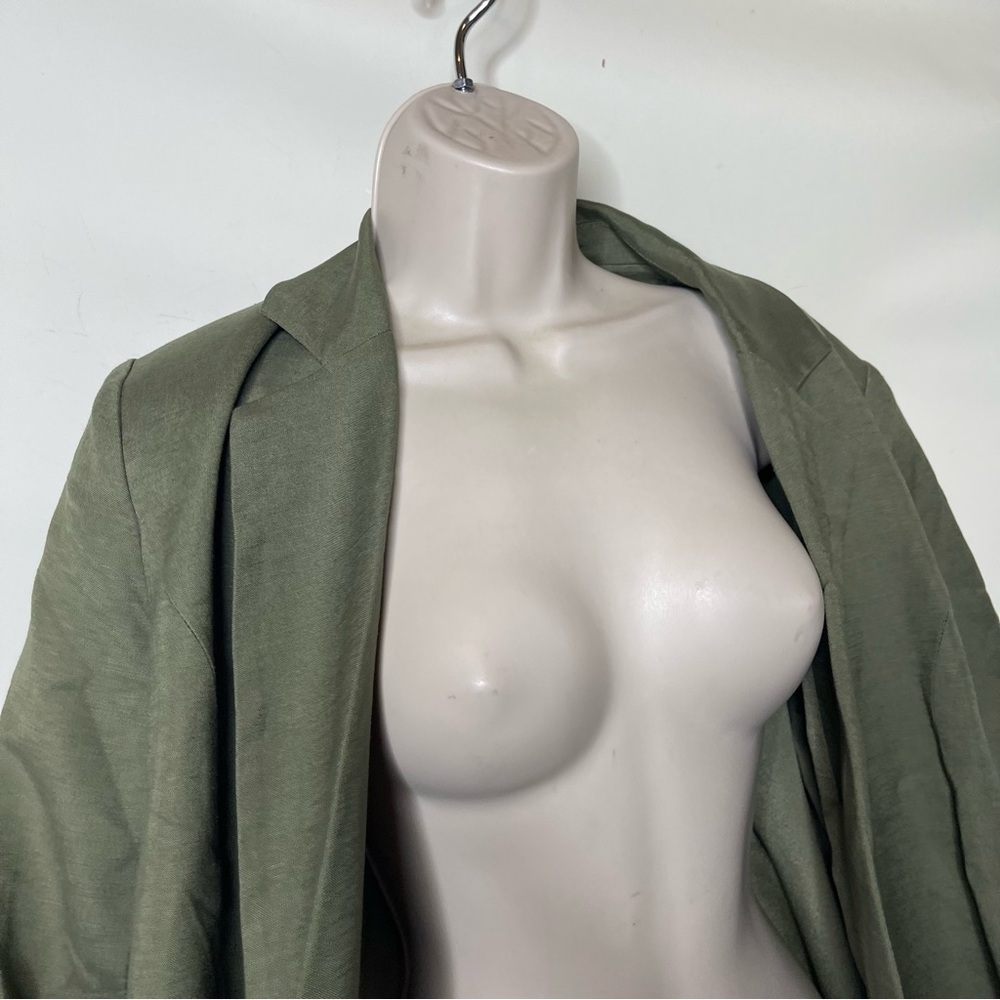 Lioness La Quinta Khaki Olive Green Linen Blend oversized Blazer sz XS - Picture 10 of 10